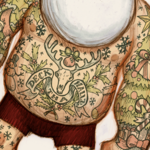 Tattooed Santa Print