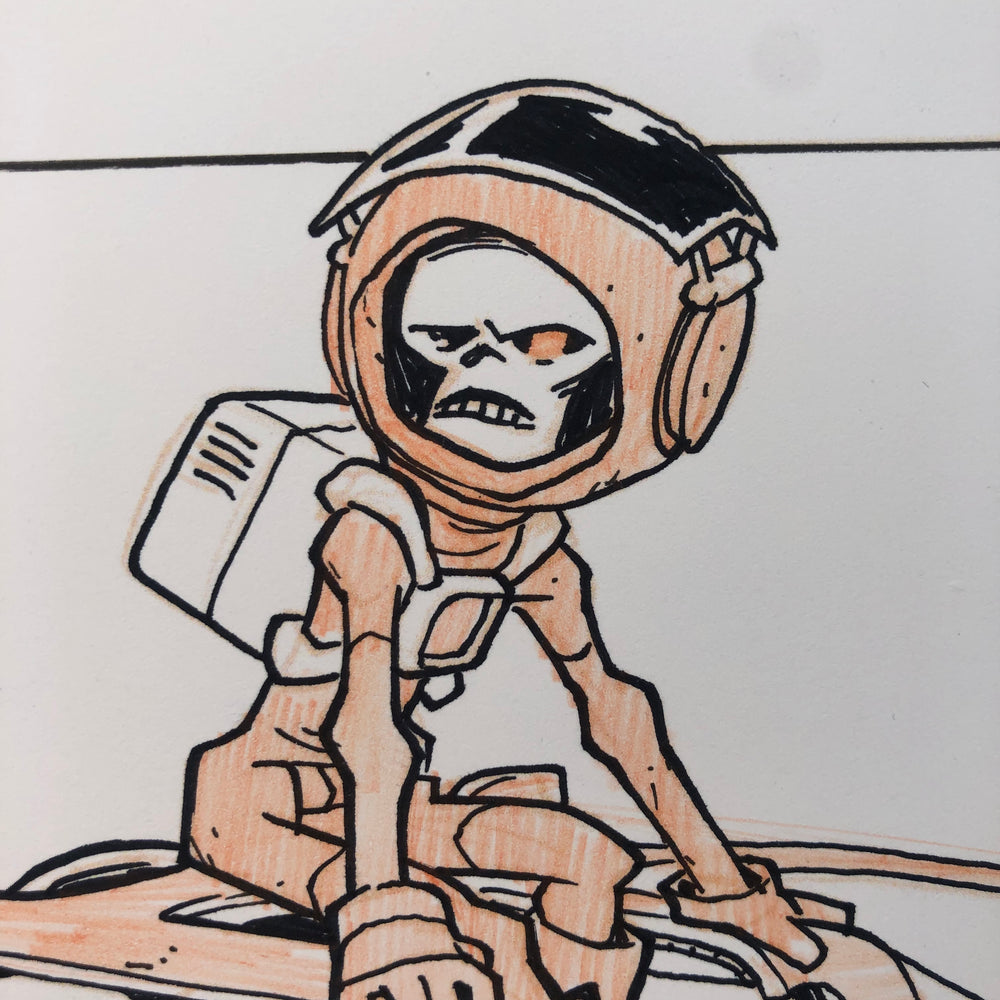Skull Chaser Firebird Drawing
