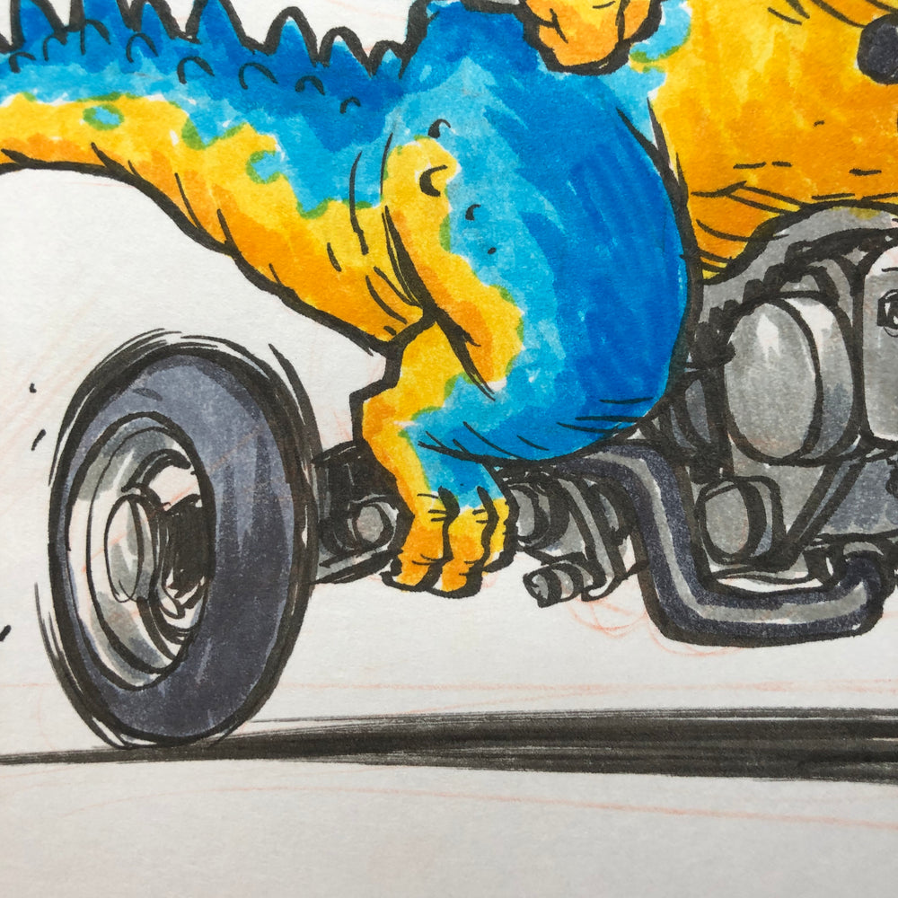 Dino Bike Drawing