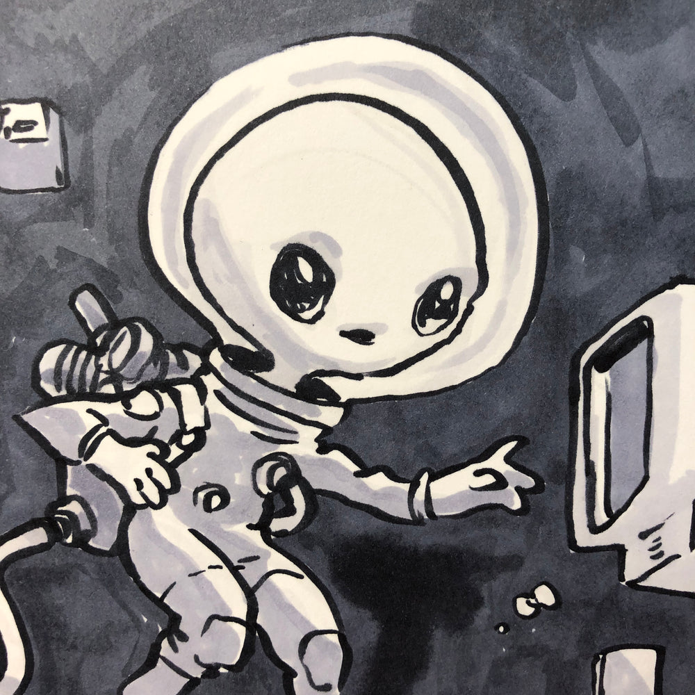 drawings of alien astronauts