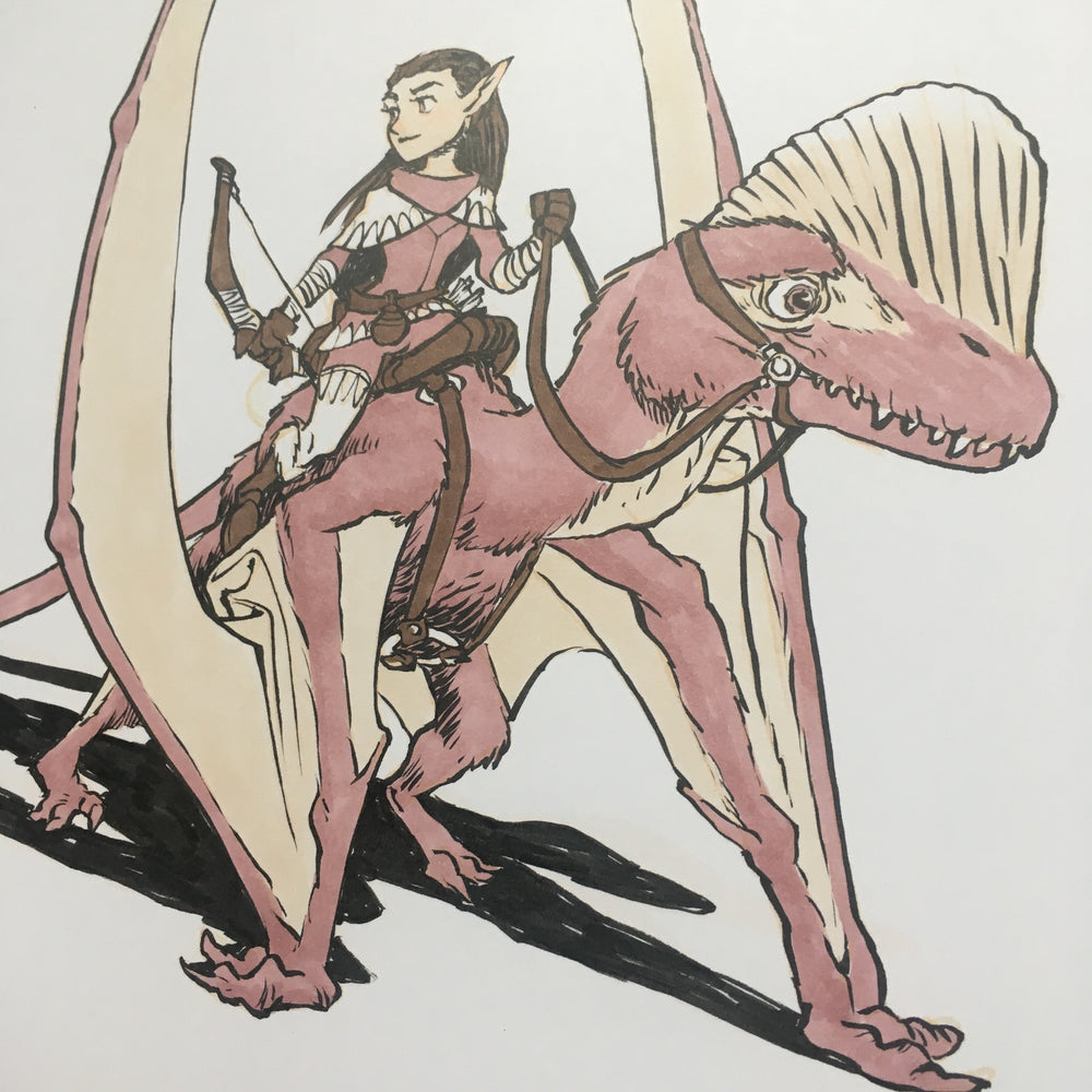 Pterosaur Rider - Original Art